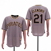 Pirates 21 Roberto Clemente Gray Cooperstown Collection Jersey Sguo,baseball caps,new era cap wholesale,wholesale hats